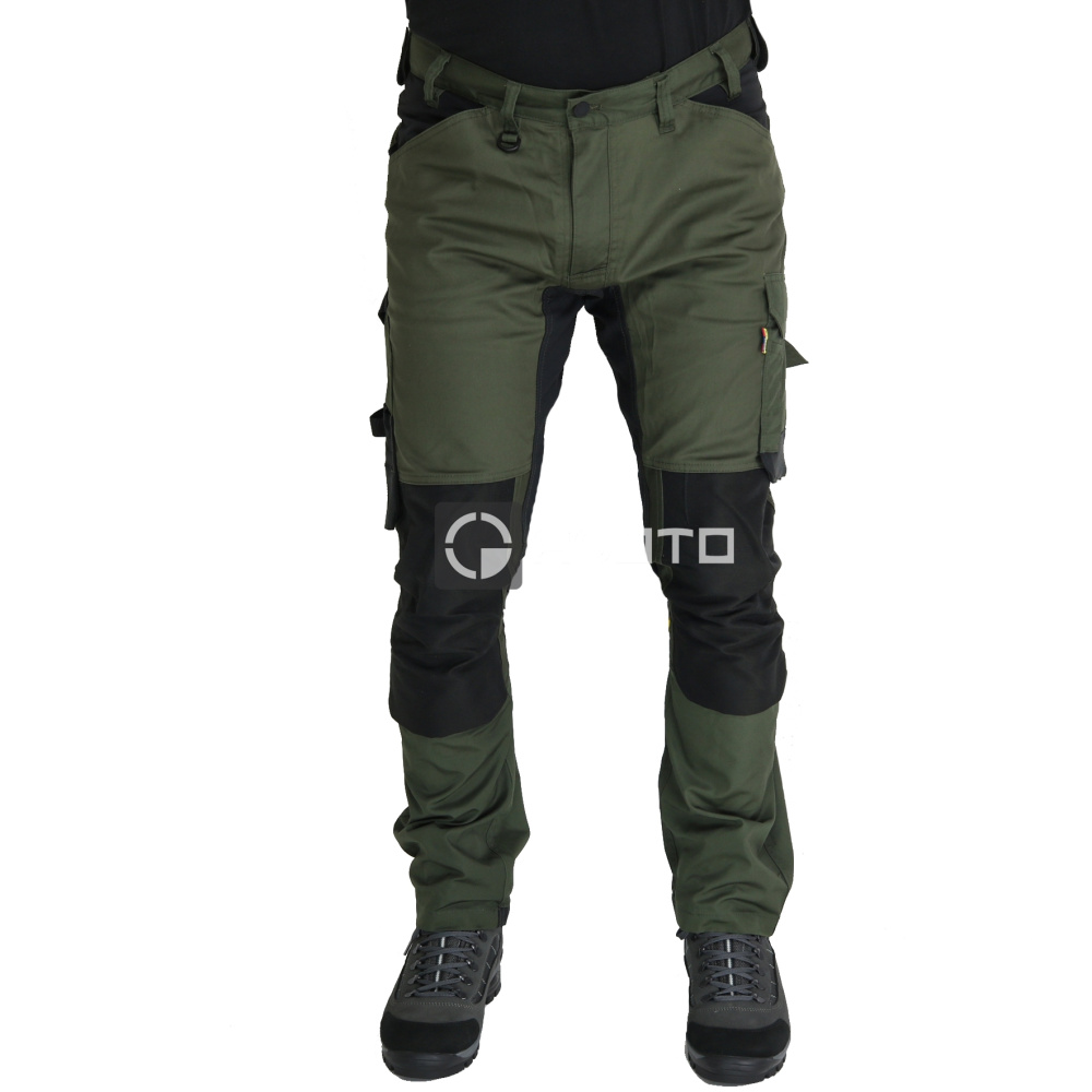 detail BLAKLADER Sweden Craftsman Stretch olivové pánské pracovní kalhoty