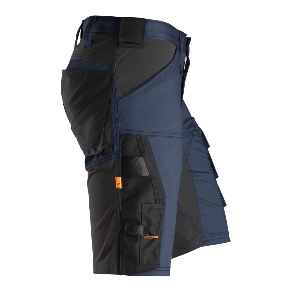 detail SNICKERS AllroundWork Stretch modré pánské pracovní kraťasy