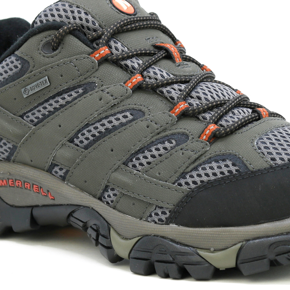 detail MERRELL Moab 3 GTX grey men's leather outdoor shoes with Gore-Tex® membrane