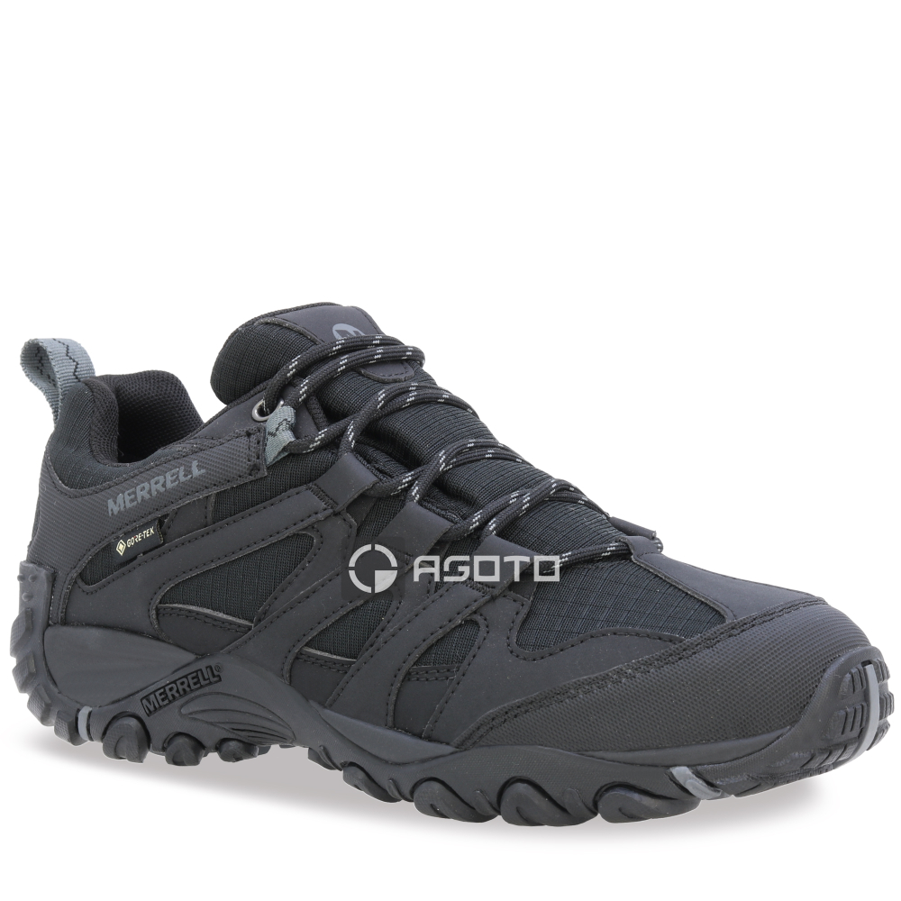 detail MERRELL CLAYPOOL SPORT GTX black černá pánská outdoor obuv Goretex