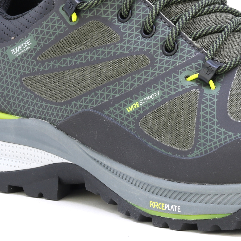 detail Jack Wolfskin Force Striker pánská olivová outdoor obuv Texapore membrána