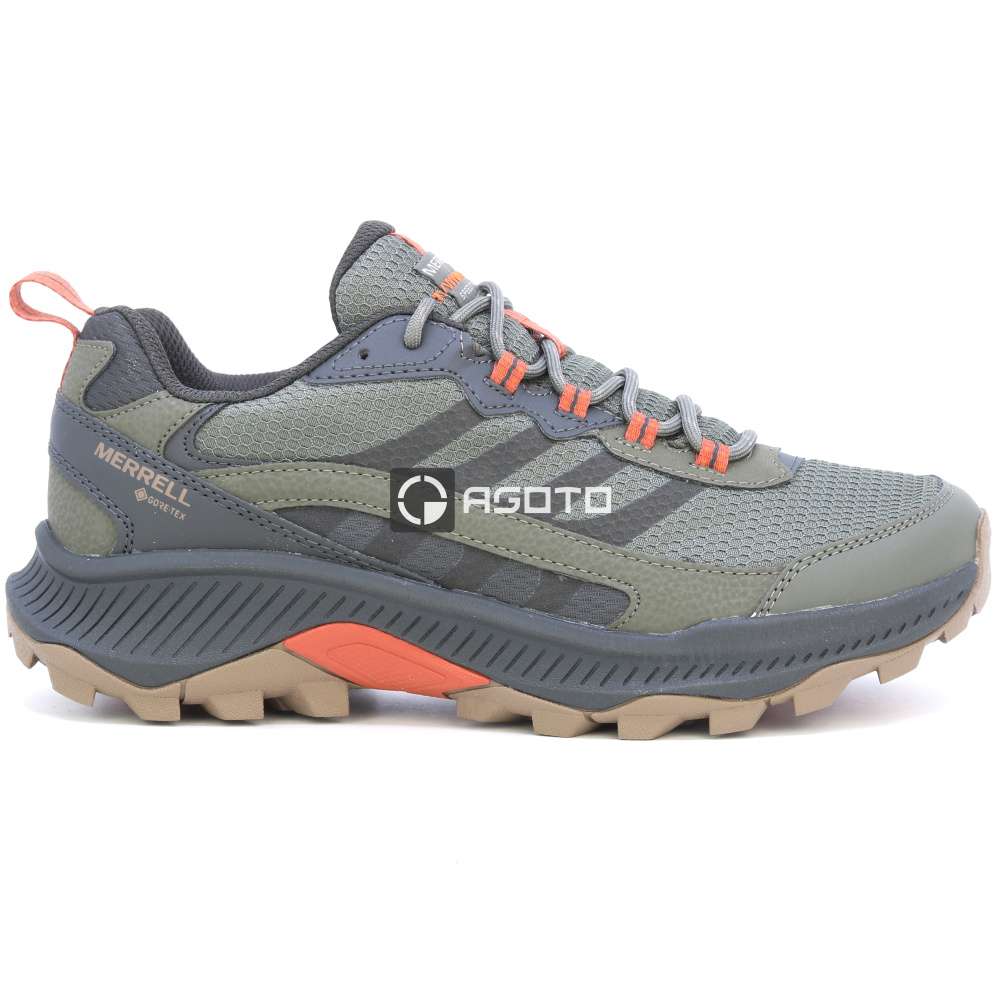detail MERRELL Speed Strike 2 GTX olivová pánská outdoor obuv membrána Gore-Tex®