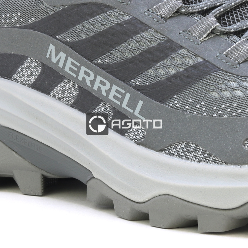 detail MERRELL Moab Speed 2 šedá pánská outdoor obuv lehká a vzdušná + Vibram®