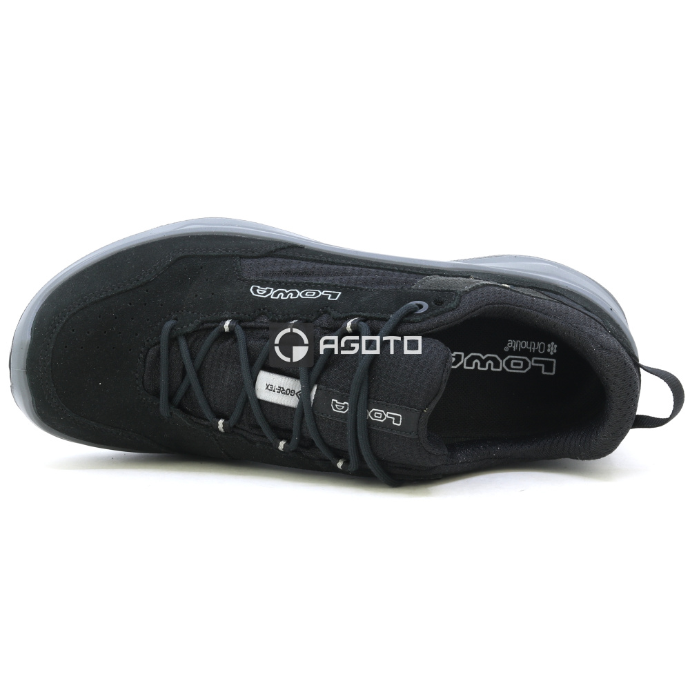 detail LOWA Ventierra GTX černá pánská kožená outdoor obuv membrána Gore-Tex®