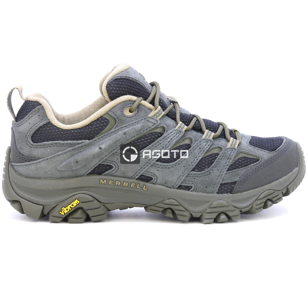 detail MERRELL MOAB 3 M black černá pánská kožená outdoor obuv nejen na trek