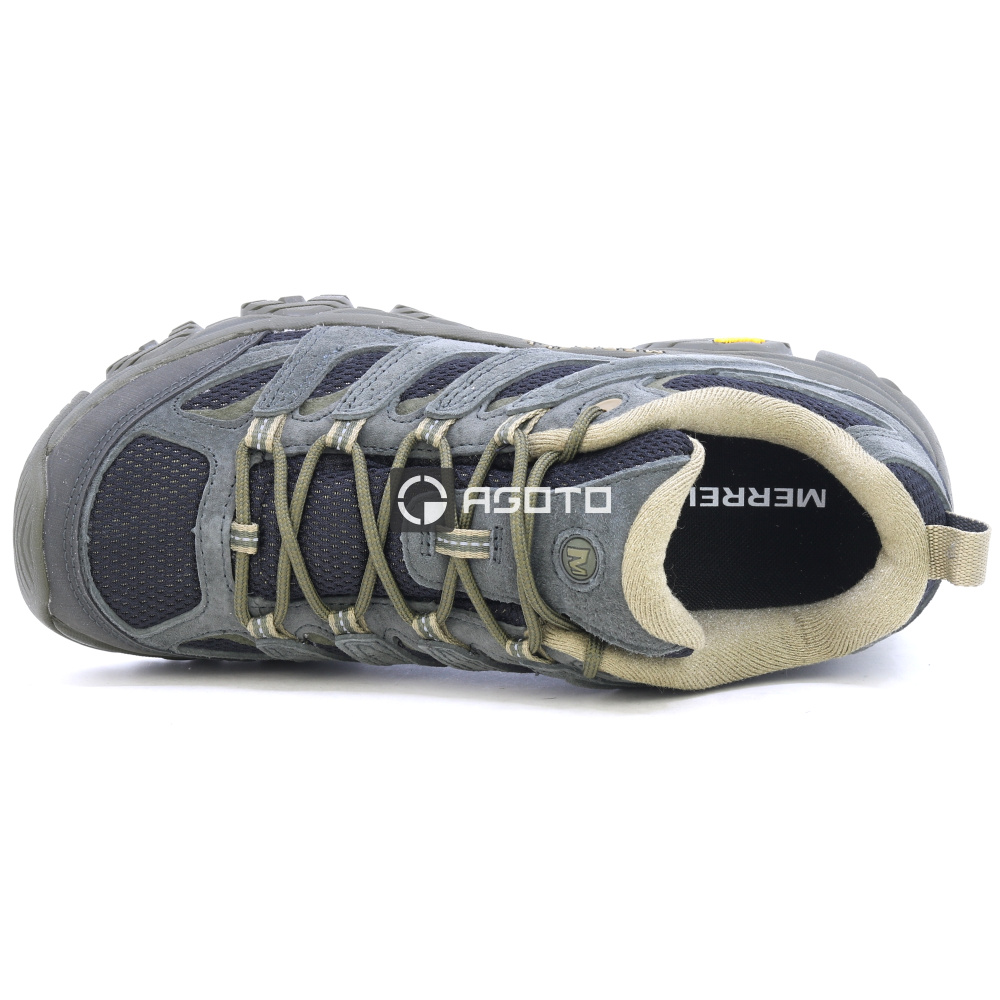 detail MERRELL MOAB 3 M black černá pánská kožená outdoor obuv nejen na trek