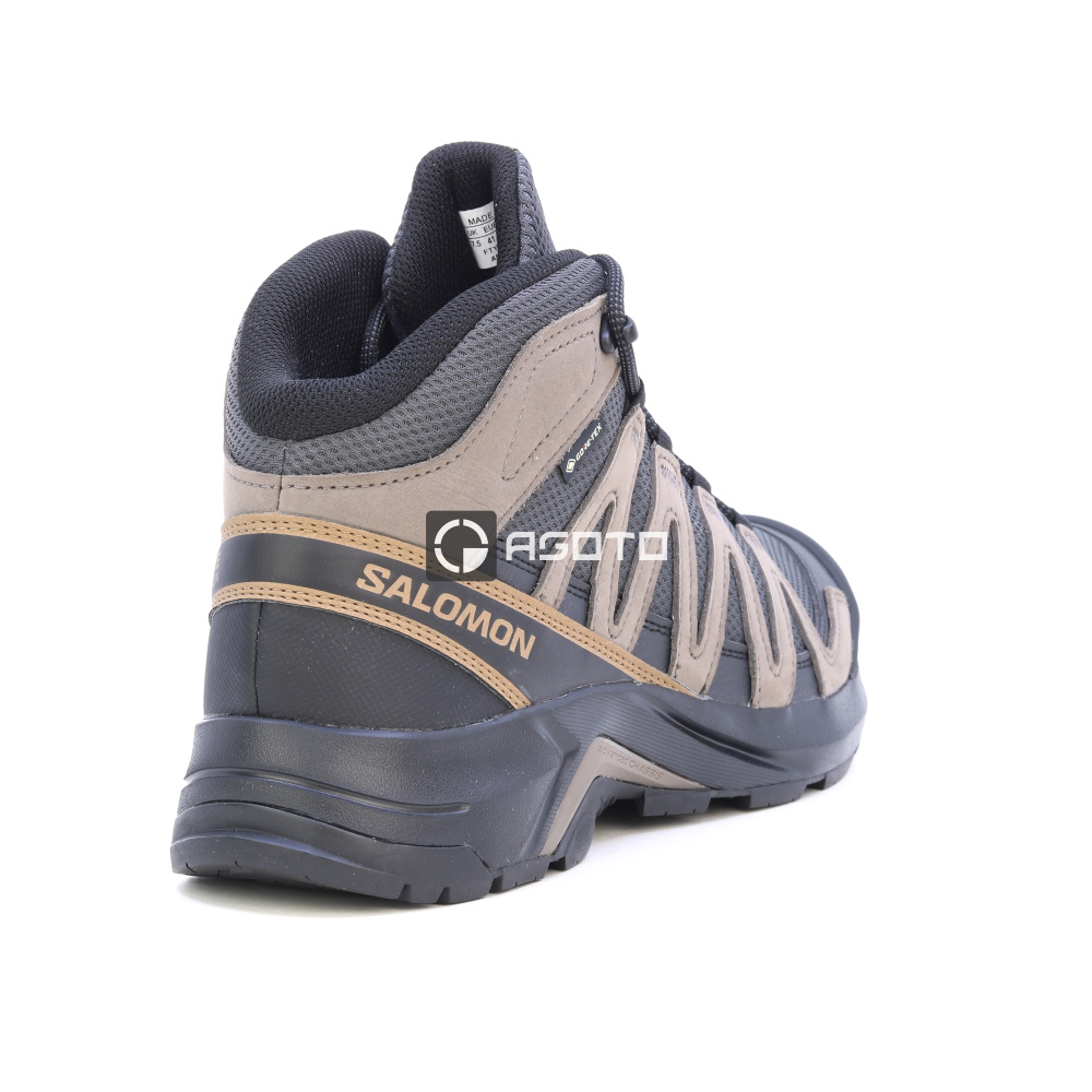 detail SALOMON X-Adventure Recon GTX Mid hnědá pánská kožená outdoor obuv Gore-Tex®