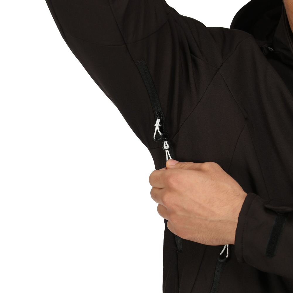 detail REGATTA Hewitts VII černá pánská softshell bunda AKCE
