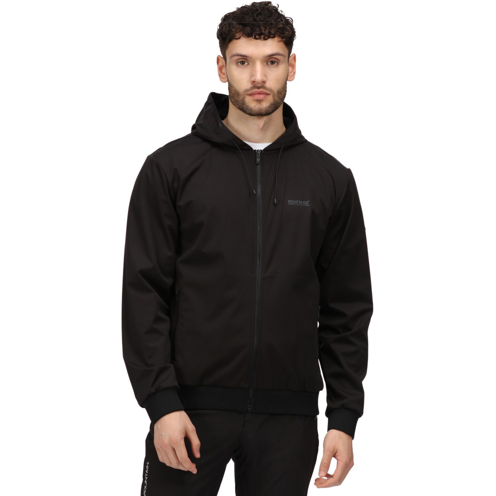 detail REGATTA Endervale černá pánská softshell bunda