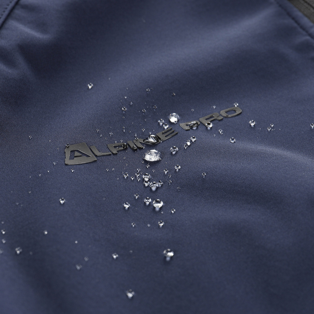 detail ALPINE PRO Esprit modrá pánská softshell bunda DWR 8000 mm