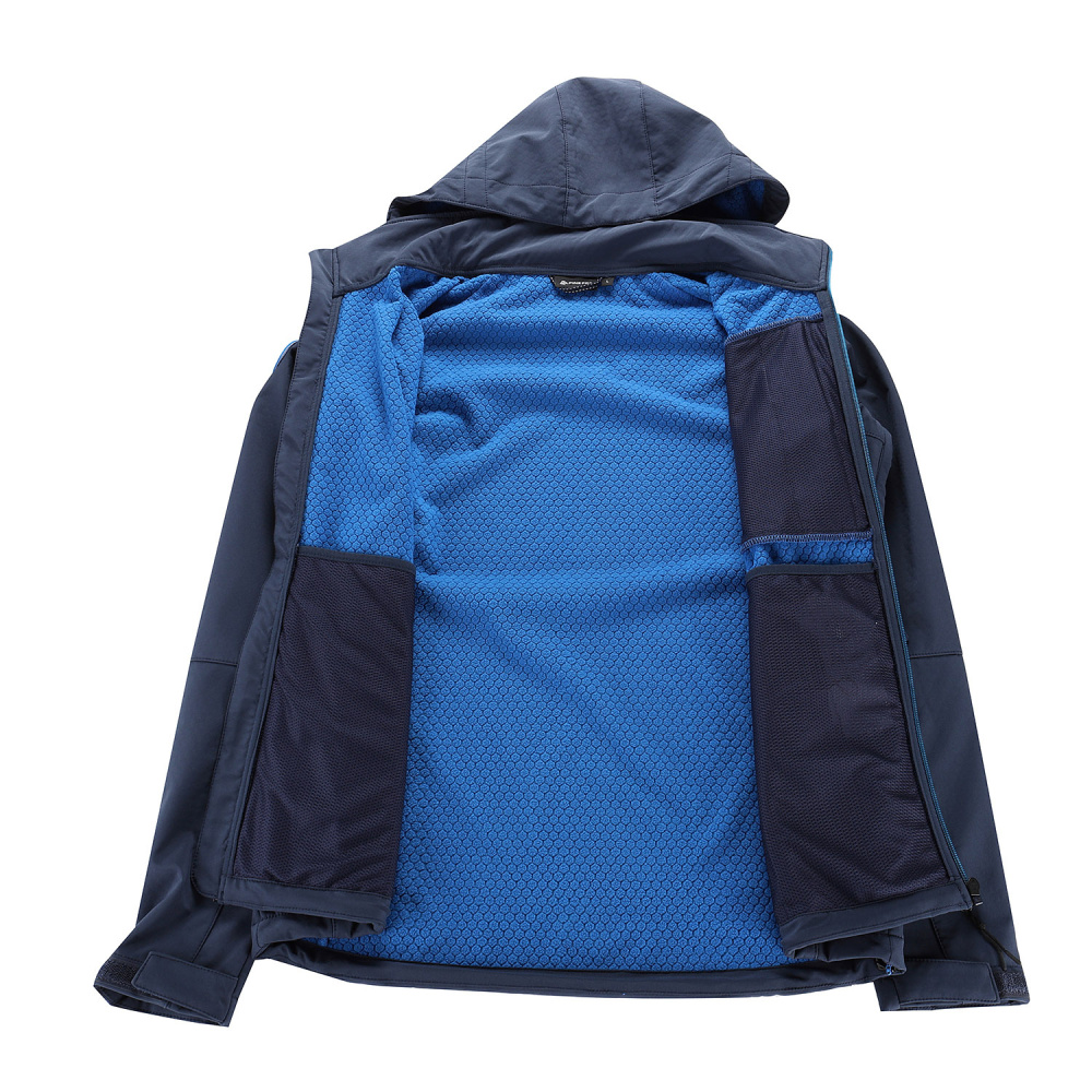 detail ALPINE PRO Hoor modrá pánská softshell bunda DWR 8000 mm