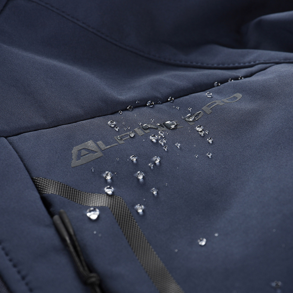 detail ALPINE PRO Hoor modrá pánská softshell bunda DWR 8000 mm