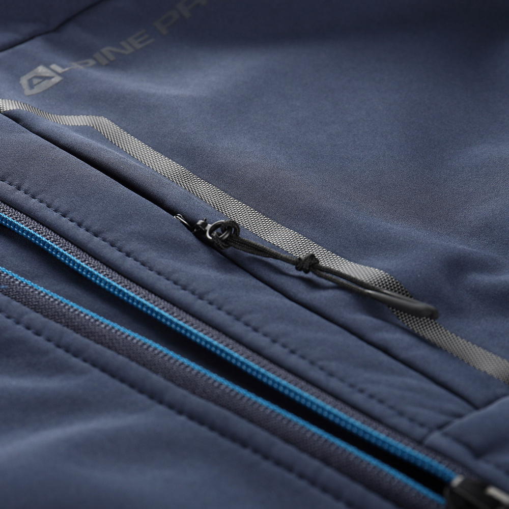 detail ALPINE PRO Hoor modrá pánská softshell bunda DWR 8000 mm