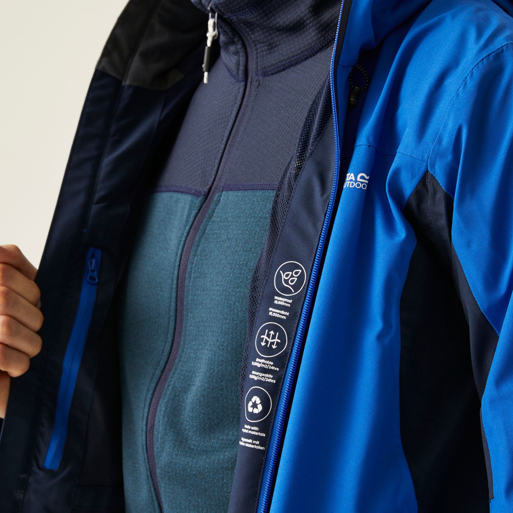 detail REGATTA Birchdale II modrá pánská outdoor bunda Isotex 10 000 mm