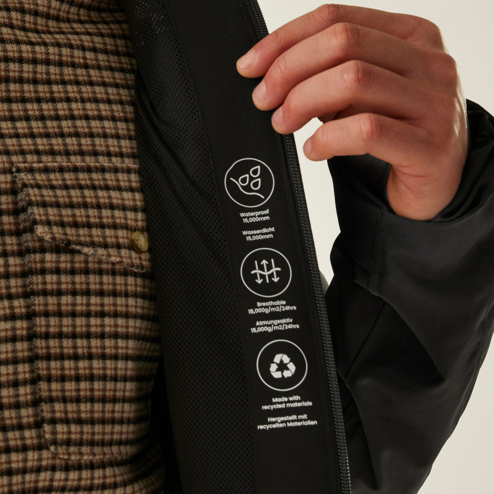 detail REGATTA Birchdale II šedá pánská outdoor bunda Isotex 10 000 mm