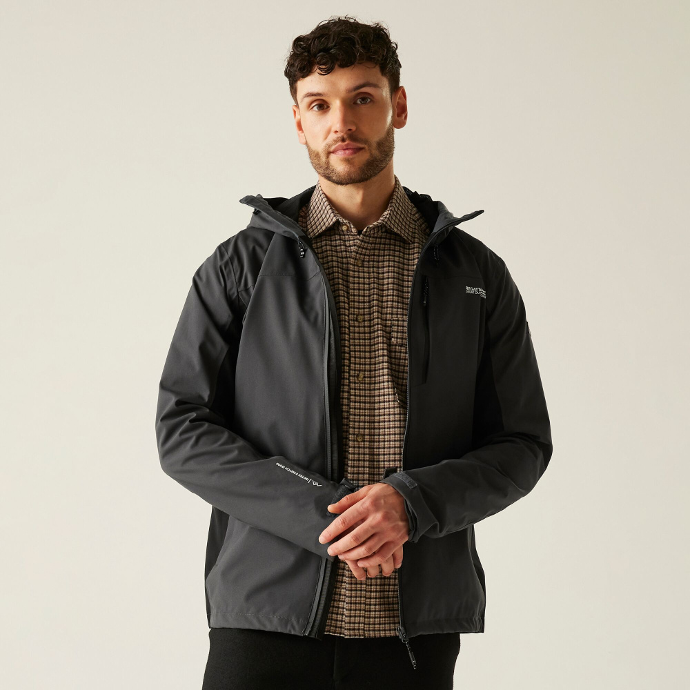 detail REGATTA Birchdale II šedá pánská outdoor bunda Isotex 10 000 mm