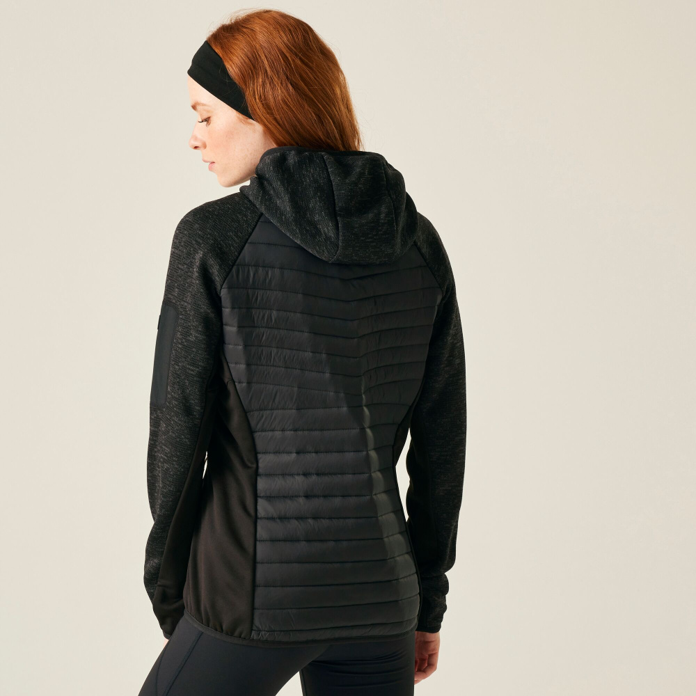 detail REGATTA Newhill Hybrid black women's outdoor jacket, comfortable for year round