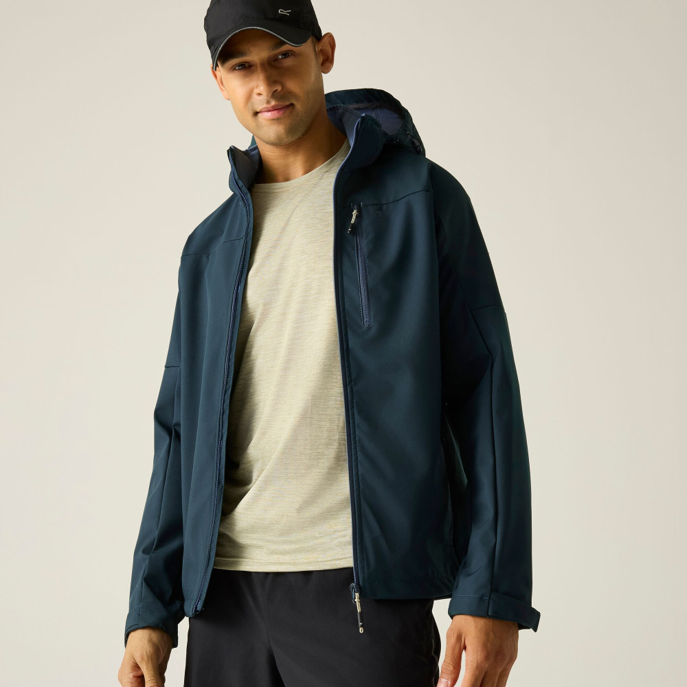 detail REGATTA Arana blue men's softshell outdoor jacket, 15,000 mm waterproof rating