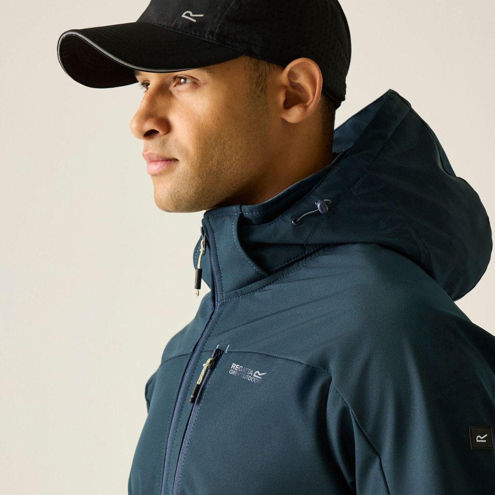 detail REGATTA Arana blue men's softshell outdoor jacket, 15,000 mm waterproof rating