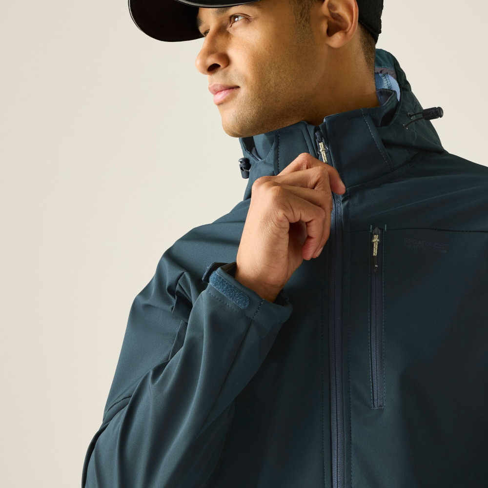 detail REGATTA Arana blue men's softshell outdoor jacket, 15,000 mm waterproof rating
