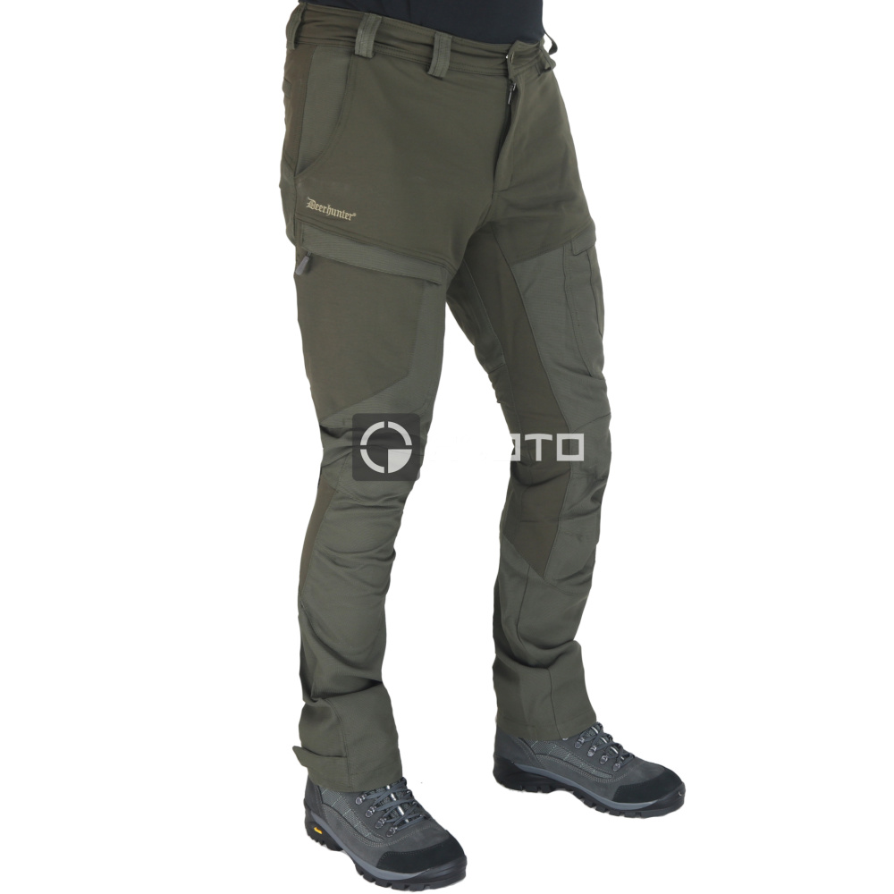 detail Deerhunter Denmark Strike Extreme Stretch olivové pánské hunting/outdoor kalhoty