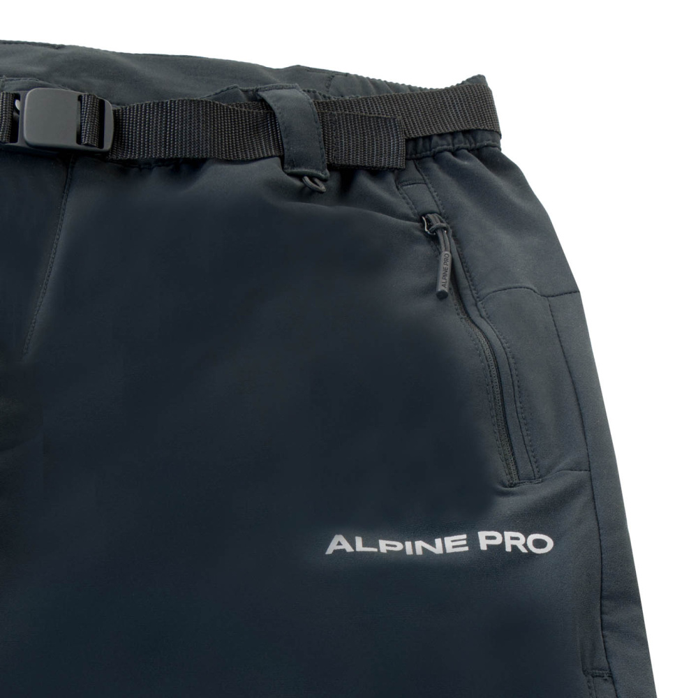 detail ALPINE PRO Okem černé pánské softshell kalhoty