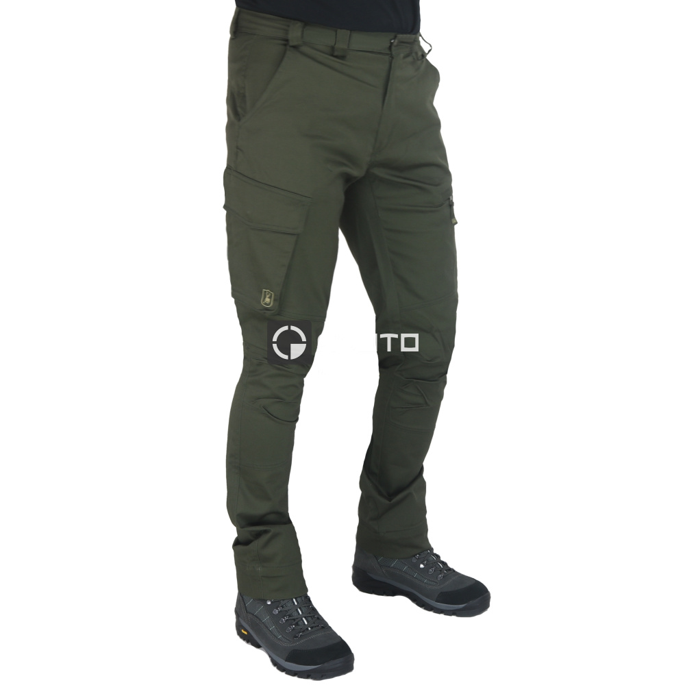 detail Deerhunter Denmark Traveler Stretch olivové pánské celoroční outdoor kalhoty