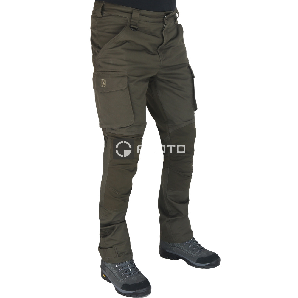 detail Deerhunter Denmark Roqaland Stretch olivové pánské outdoor/hunting kalhoty