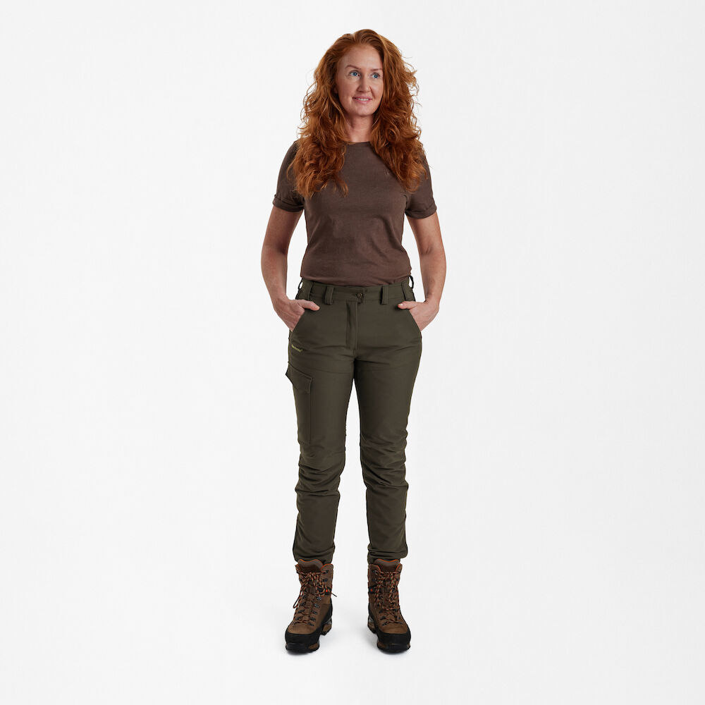 detail Deerhunter Lady Ann Extreme olive women's outdoor trousers with membrane
