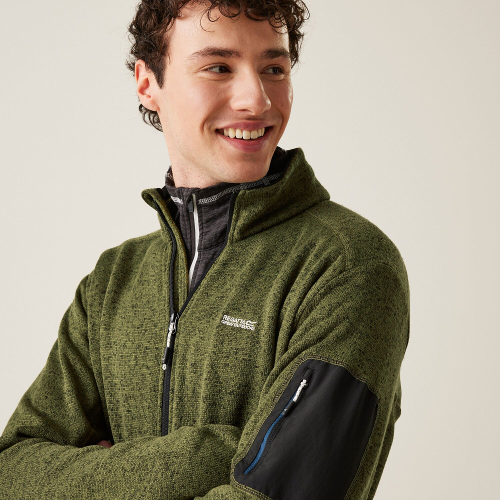 detail REGATTA Newhill zelená pánská outdoor mikina