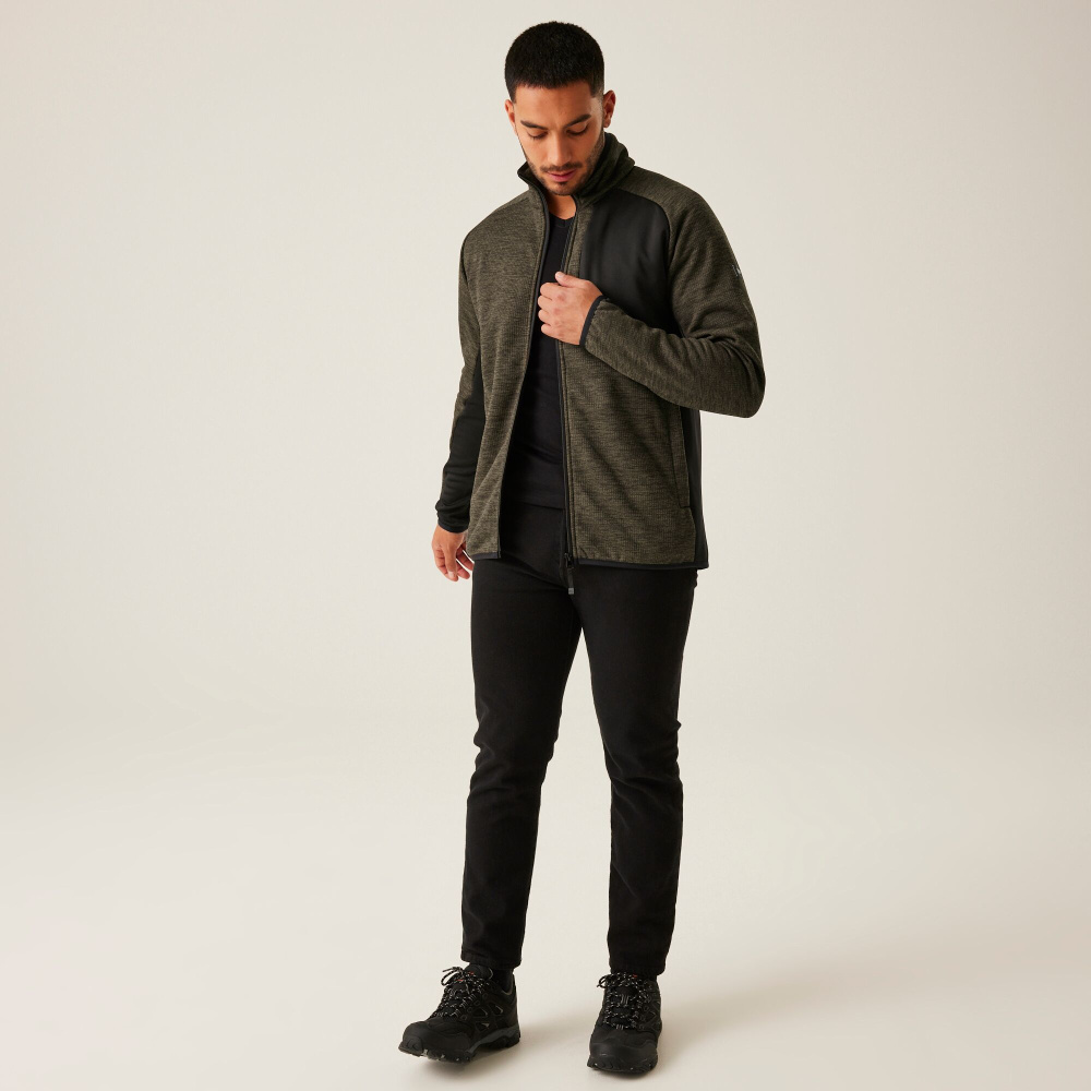 detail REGATTA Shorston hnědá pánská funkční outdoor mikina