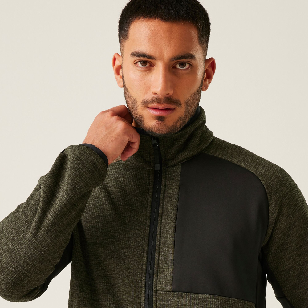 detail REGATTA Shorston hnědá pánská funkční outdoor mikina