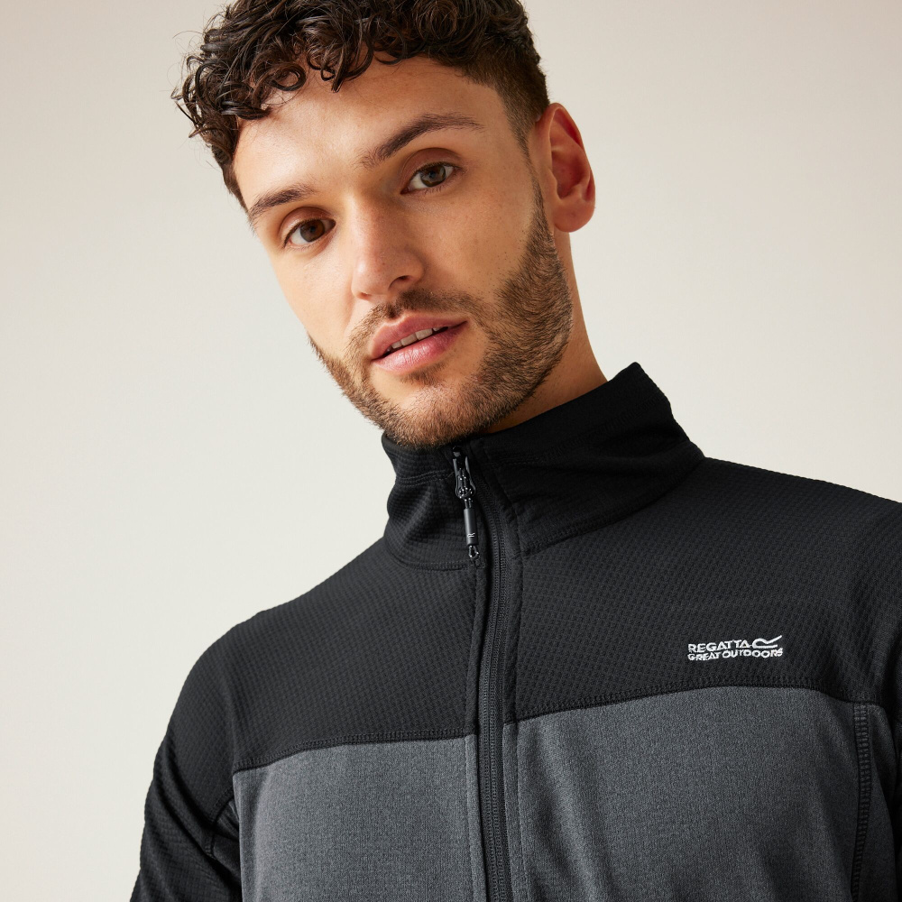 detail REGATTA Highton F/Z V šedá pánská outdoor mikina