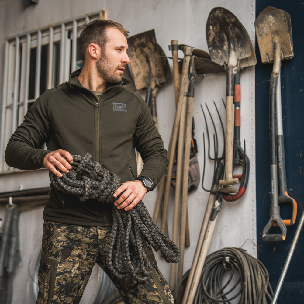 detail SEELAND Denmark Tidal olivová pánská outdoor bunda pohodlný 4 Way Stretch