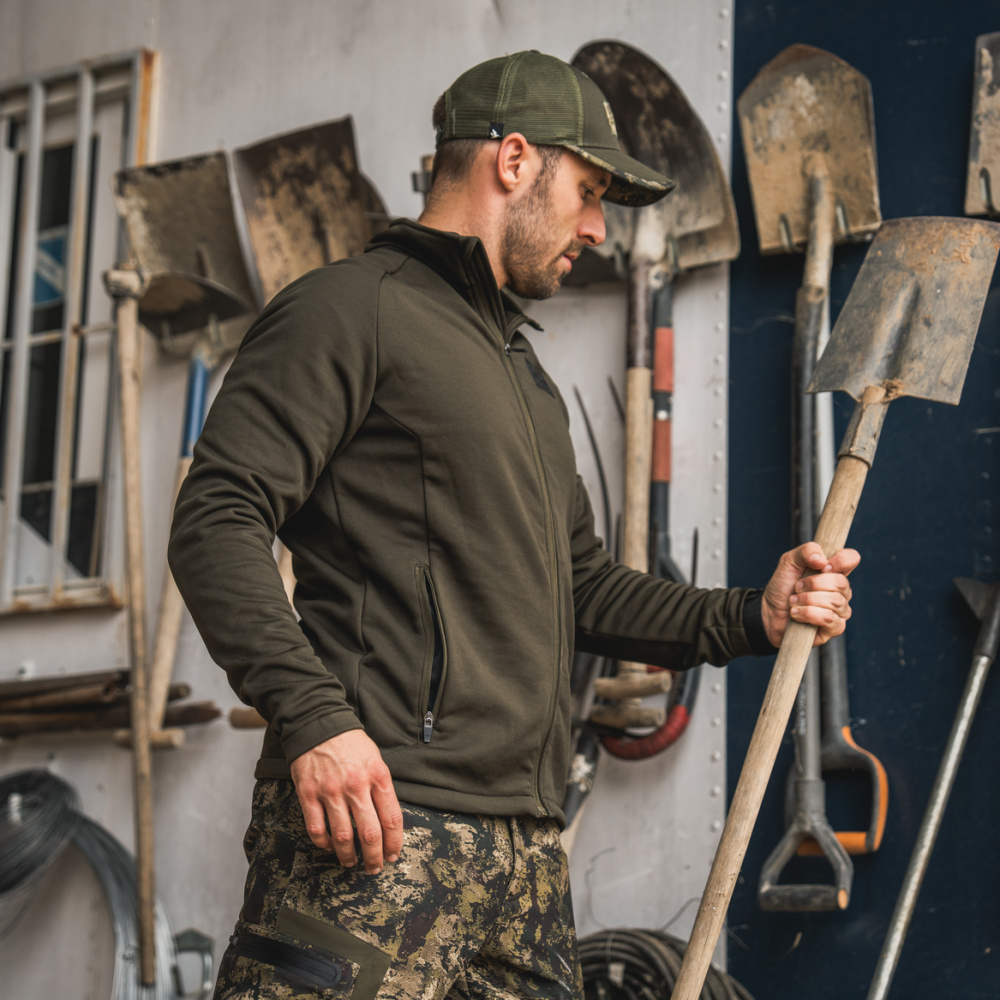 detail SEELAND Denmark Tidal olivová pánská outdoor bunda pohodlný 4 Way Stretch