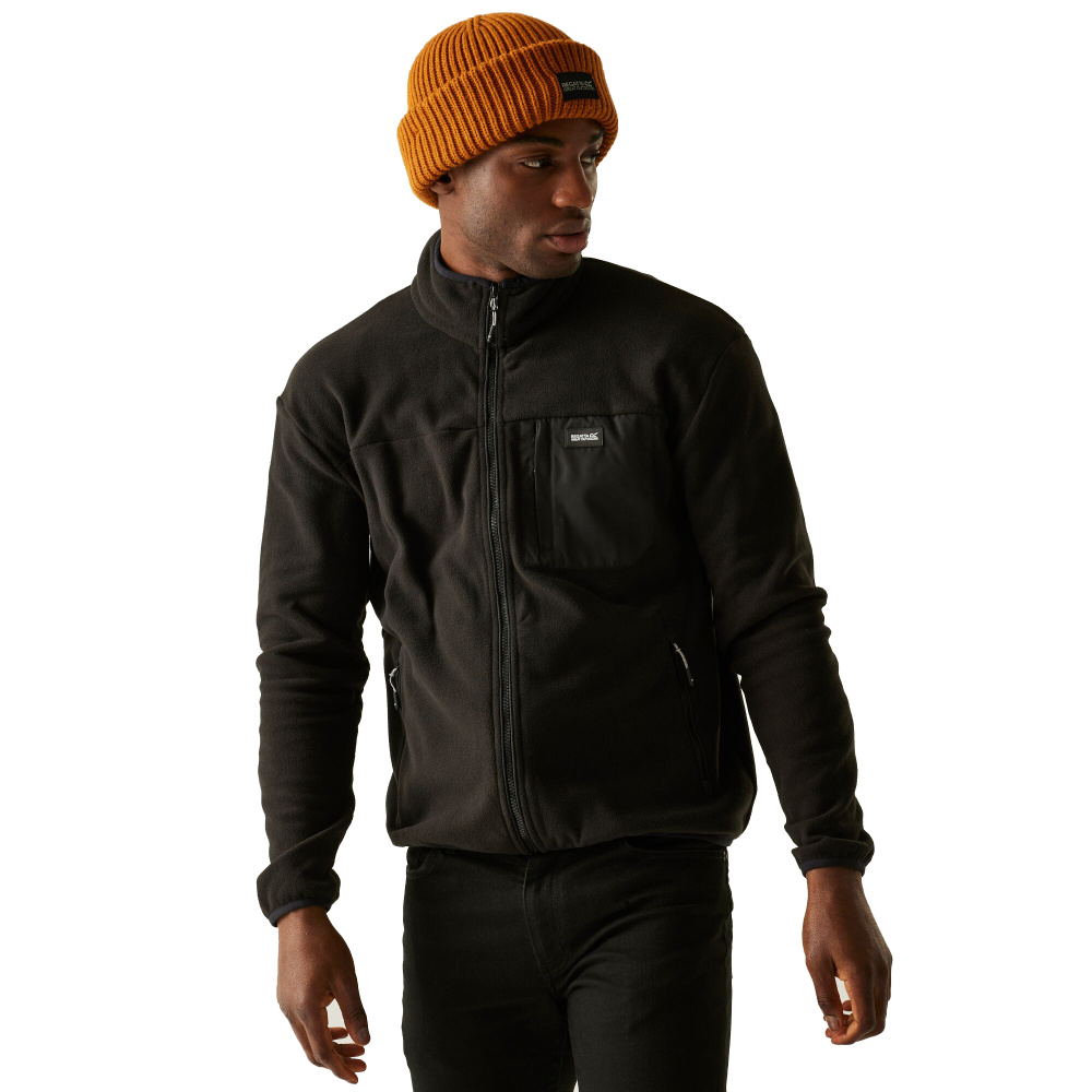 detail REGATTA Frankie F/Z černá pánská outdoor pohodlná příjemná fleece mikina