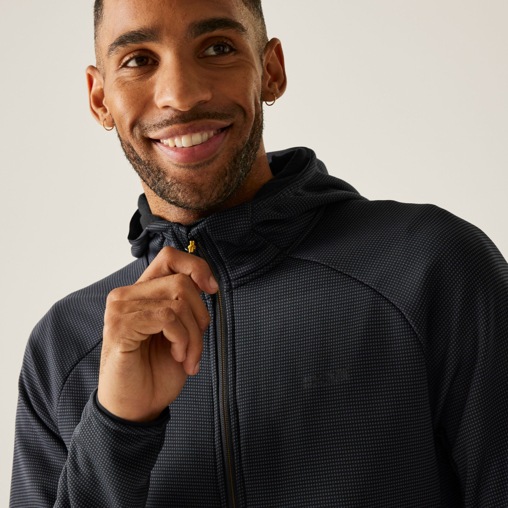 detail REGATTA Everet šedá pánská funkční pružná outdoor mikina nejen na hory