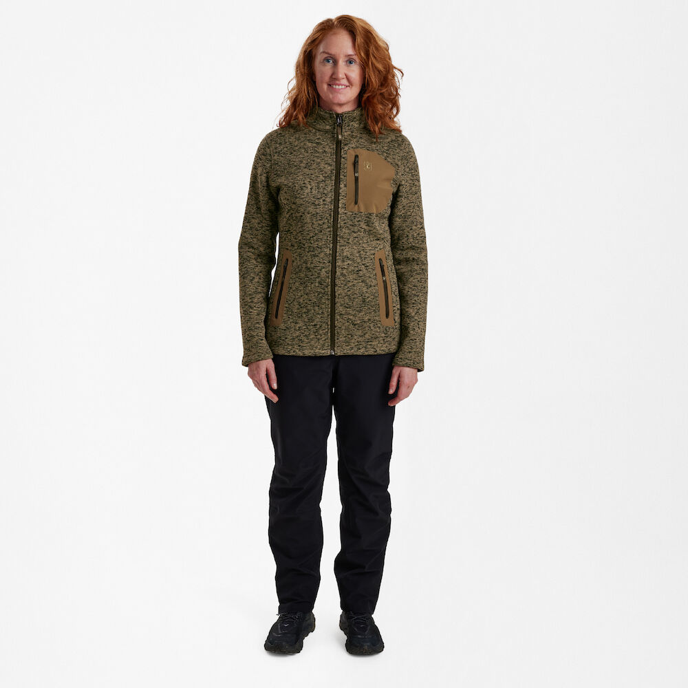 detail Deerhunter Lady Sarek brown knitted women's jacket