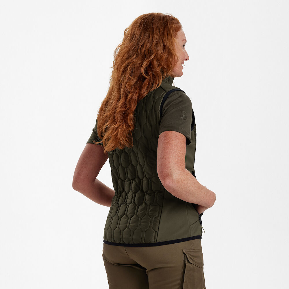 detail Deerhunter Denmark Lady Mossdale olive women’s quilted vest