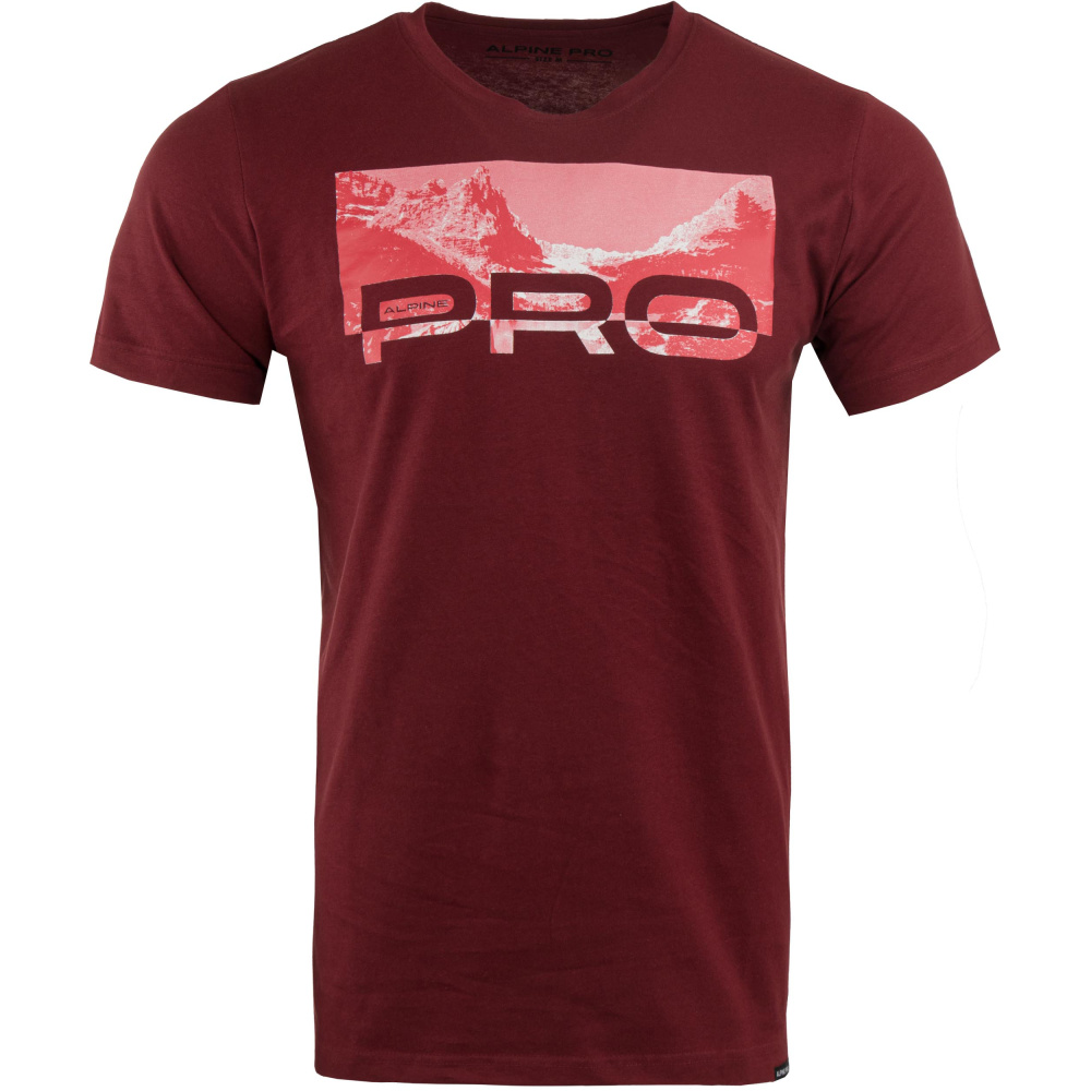 detail ALPINE PRO Geter vínové pánské triko 100% Ba