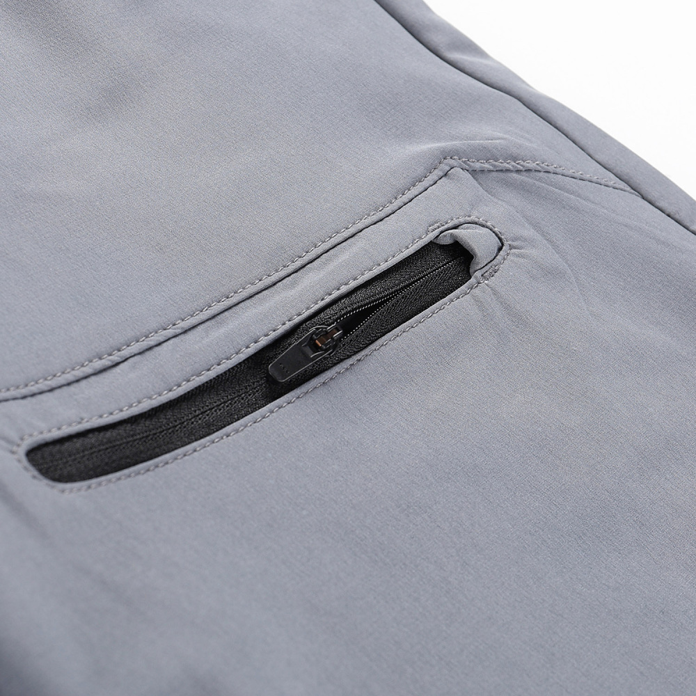 detail ALPINE PRO šedé pánské rychleschnoucí kraťasy Stretch Cool-Dry