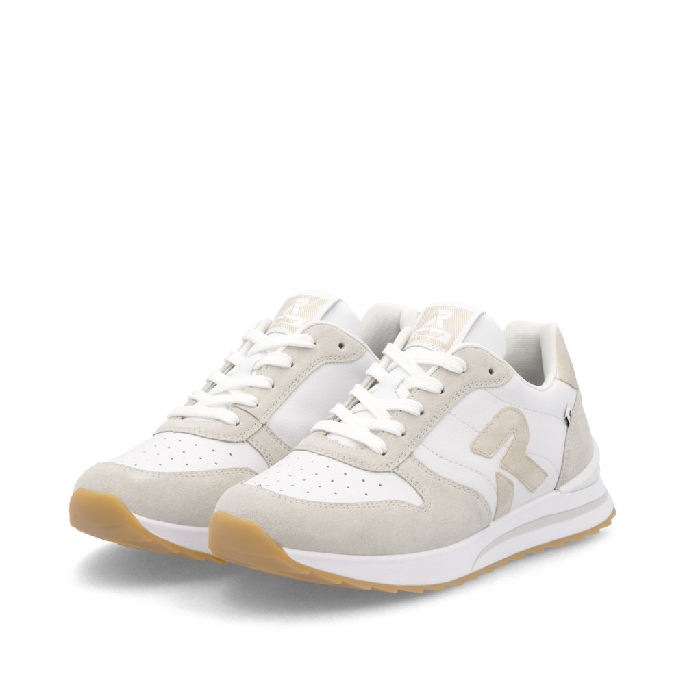 detail RIEKER W2401-81 bílé dámské kožené tenisky