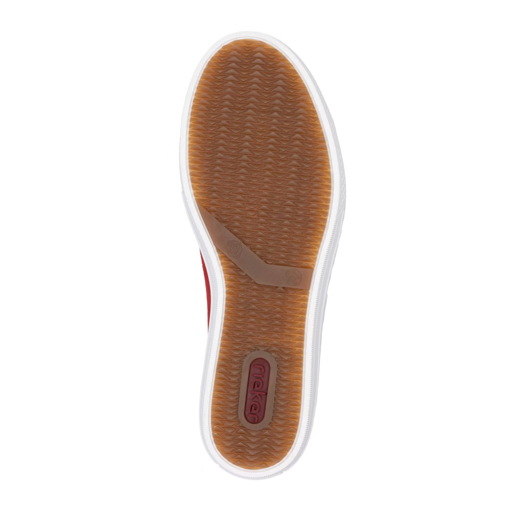 detail RIEKER L59L1-33 červené dámské kožené tenisky