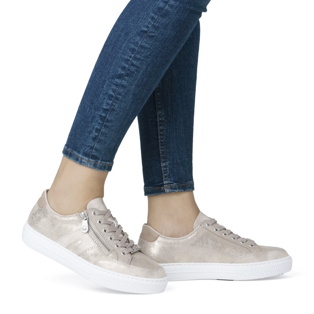 detail RIEKER L5903-62 zlaté dámské tenisky