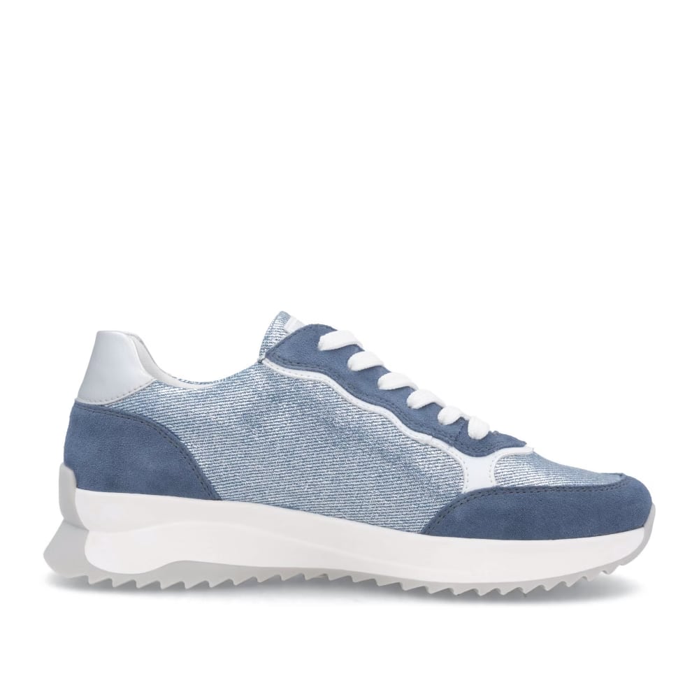 detail RIEKER W1307-14 modré dámské kožené tenisky