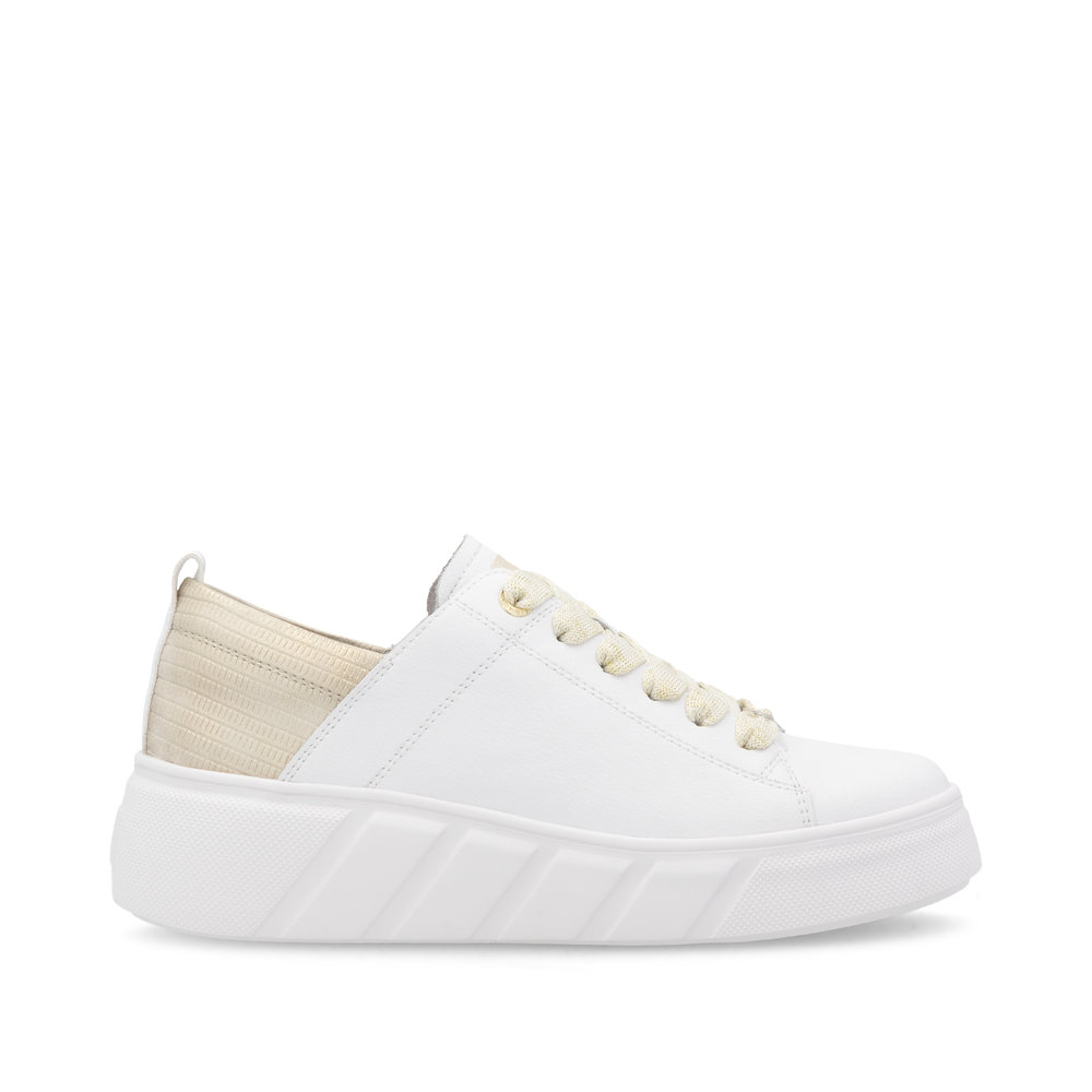 detail RIEKER W2602-81 bílé dámské kožené tenisky