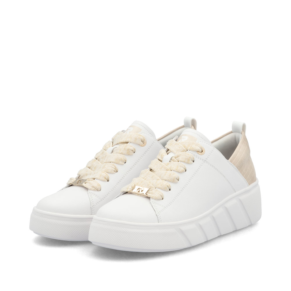 detail RIEKER W2602-81 bílé dámské kožené tenisky