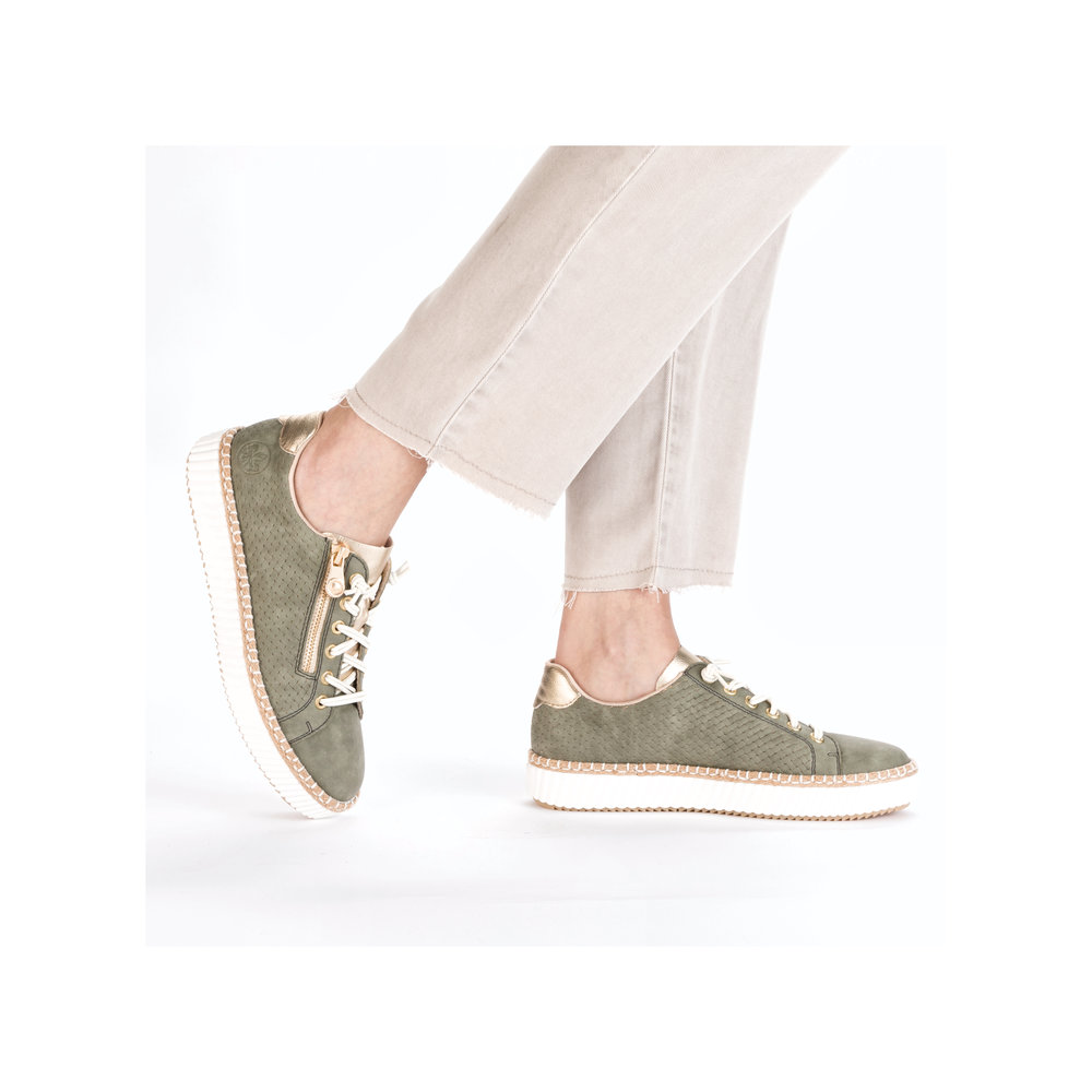 detail RIEKER M2940-52 zelené dámské tenisky