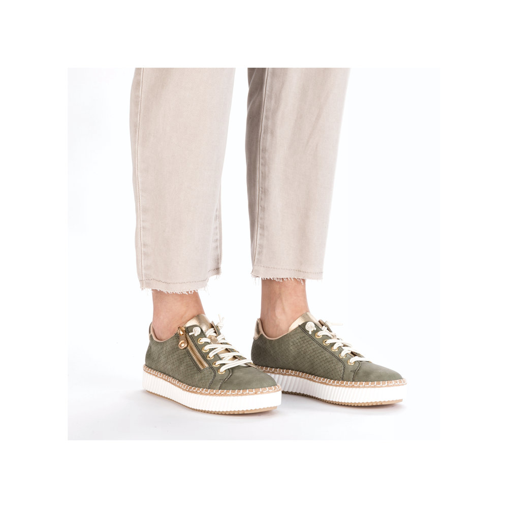 detail RIEKER M2940-52 zelené dámské tenisky