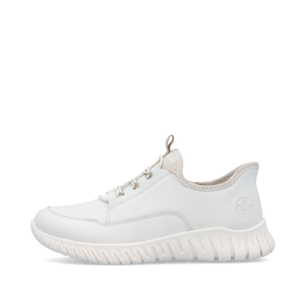 detail RIEKER M5357-80 bílé dámské kožené tenisky